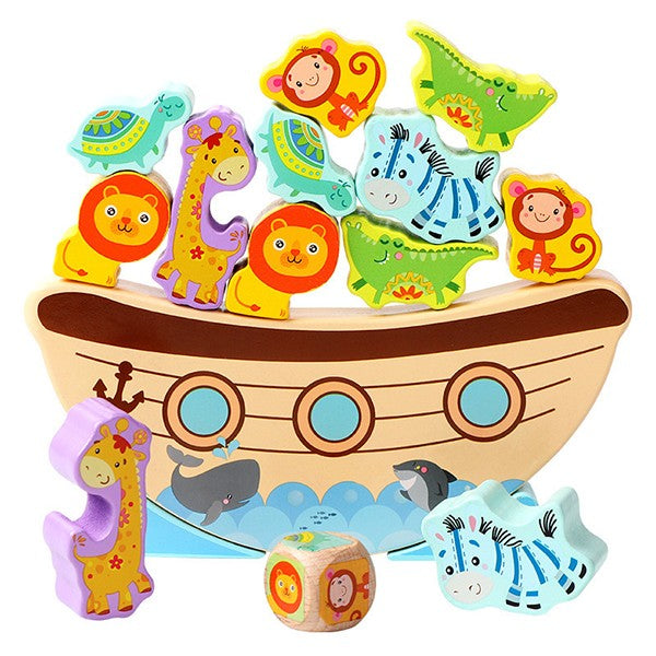 Sh2019 Дървена Игра За Баланс Ноев Ковчег Raya Toys
