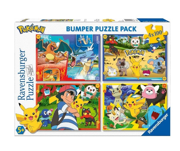 Ravensburger - Пъзел 4Х100 Ел. - Покемон