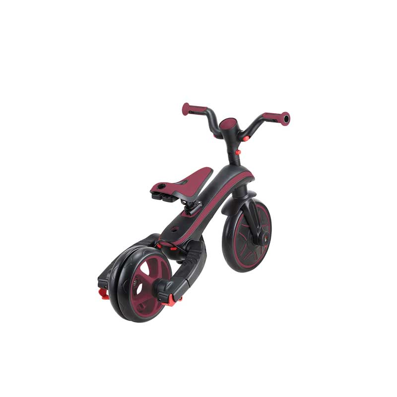 Tricicletă pentru copii 4 în 1 Globber Explorer, pliabilă, culoare vișinie