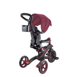 Tricicletă pentru copii 4 în 1 Globber Explorer, pliabilă, culoare vișinie