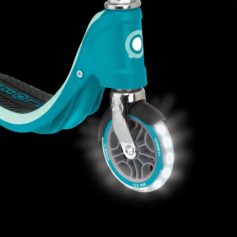 Светеща Тротинетка С Две Колела Flow 125 Lights - Синьо-Зелена