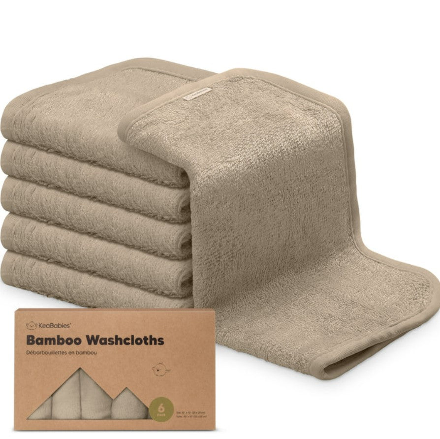 Organikus bambusz törölközők, 6 db, barna, KeaBabies