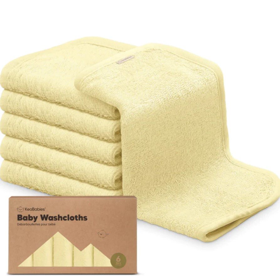 Organikus bambusz törölközők, 6 db, sárga, KeaBabies