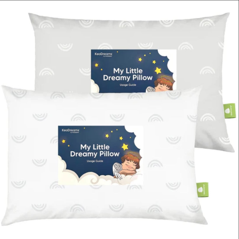 Pernă ergonomică pentru copii 33x46cm alb/gri 2 buc KeaBabies