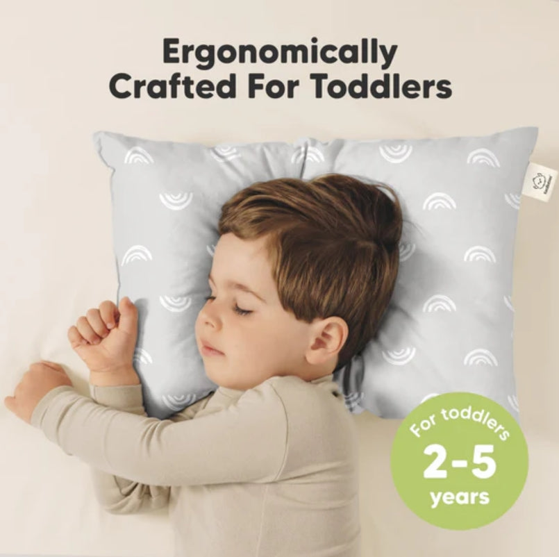 Pernă ergonomică pentru copii 33x46cm alb/gri 2 buc KeaBabies