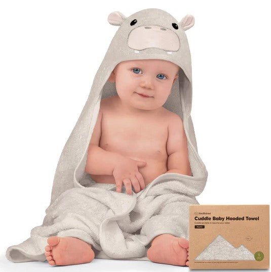Prosop cu glugă pentru bebeluși, fabricat din bambus organic, Hippo Keababies