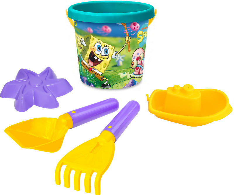 Găleată Spongebob cu imprimeu IML și 4 bucăți El. 18x14x14