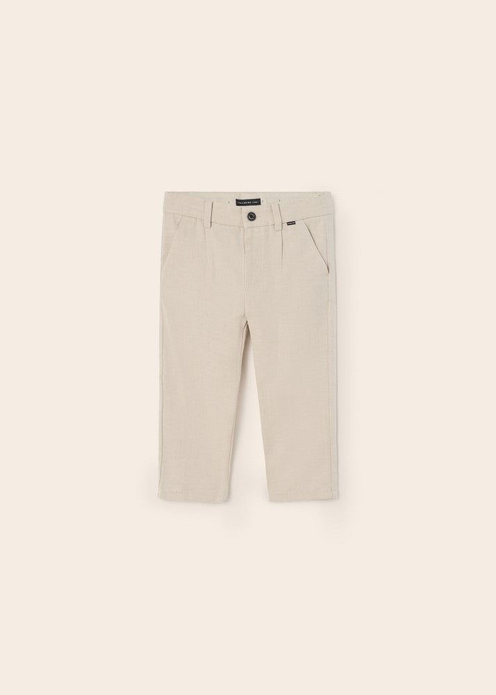 Pantaloni formali din in bej 18