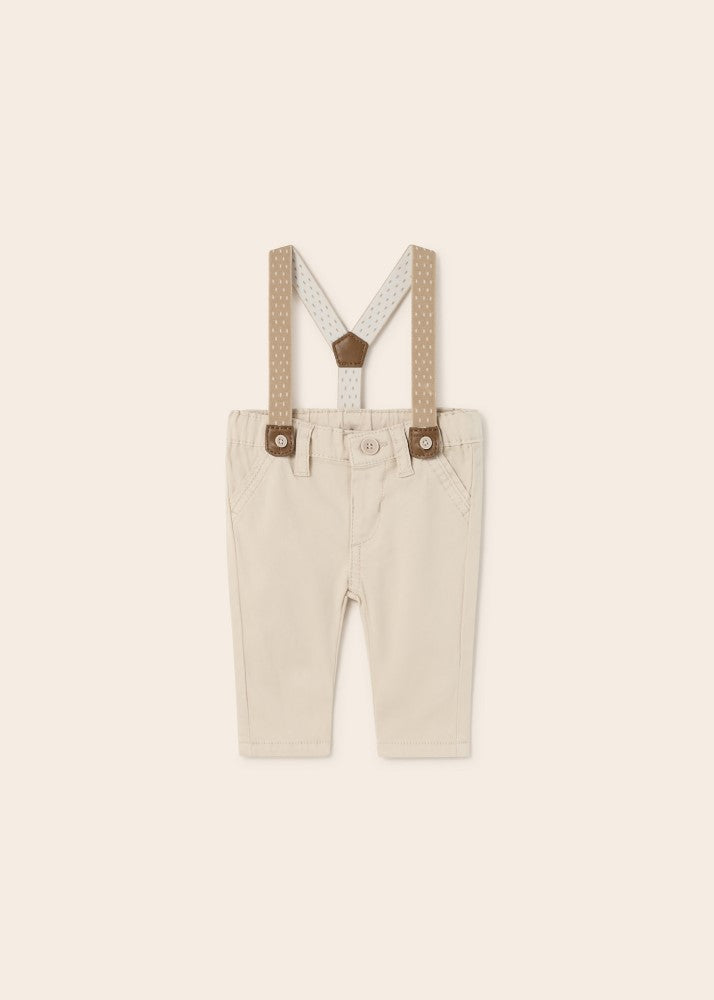 Pantaloni cu bretele lungi bej 4-6