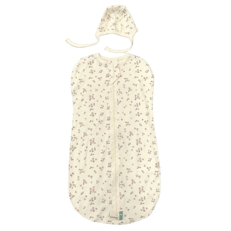 U4910 Пелена За Сън+шапка Цветя Екрю 0 М Ciccim Baby
