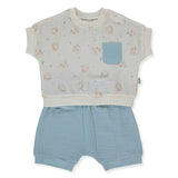 F1464 К Кт 2ч. Муселин Pillowy 3 6m 68cm Blue Bebetto