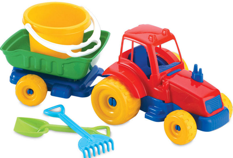 Tractor cu remorcă cu găleată și lopată cu greblă 21 x 51 x 20 pentru nisip
