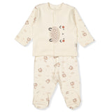F1425 Pizsama 2részes Little Lamb ekrü 0-1hó 56cm Bebetto