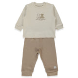 F1455 Пижама 2ч Organic Fun Moment Brown 9 12м Bebetto