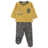 F1450 Пижама 2ч Organic Machines Dark Grey 3 6м Bebetto