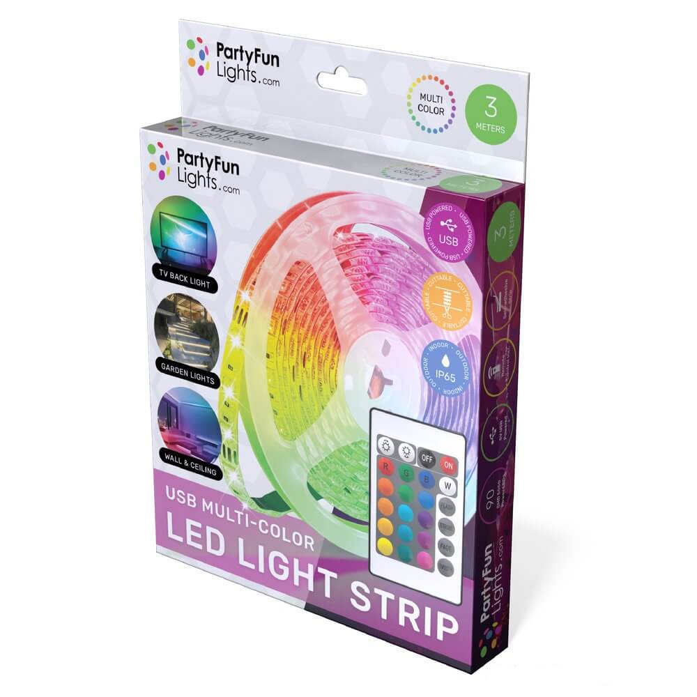 Многоцветна Led Лента Rgb 3м. Partyfunlights