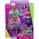 Păpușa Barbie Extra cu împletituri roz și piele închisă la culoare