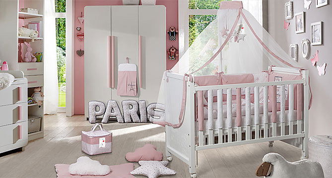 8Ч. Луксозен Спален К-Т Bambino Casa Paris Rosa --- BebeMama