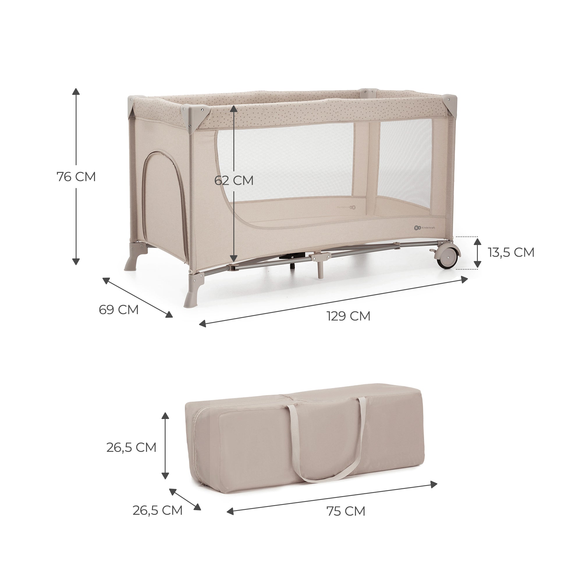 Kinderkraft Joy Simple 2 Бебешка Кошара Beige