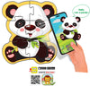Puzzle bulgar cu panda, vorbitor și narator, 6 piese, dimensiuni 16x13, cu realitate augmentată în 16 limbi, fabricat din spumă EVA