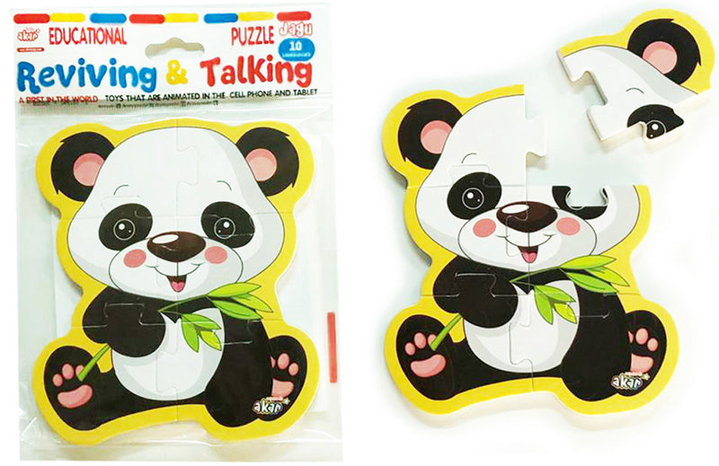 Puzzle bulgar cu panda, vorbitor și narator, 6 piese, dimensiuni 16x13, cu realitate augmentată în 16 limbi, fabricat din spumă EVA