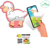 Puzzle bulgar cu miel, vorbitor și narator, 3 piese, dimensiuni 16x13, cu realitate augmentată în 16 limbi, fabricat din spumă EVA