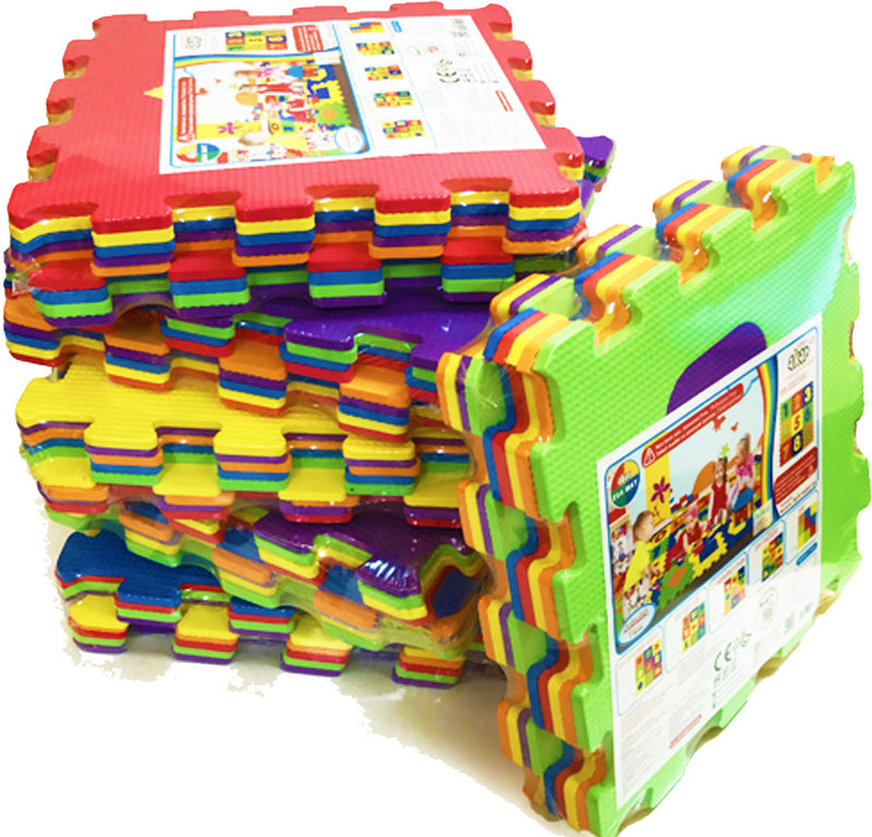 Covoraș puzzle pentru podea 33x33 7mm 9 piese cu forme de mașini din spumă EVA fără formamide, ftalați și bisfenol