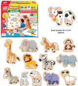 Puzzle-uri magnetice cu animale, vorbind și povestind în limba bulgară, pentru cei mici, cu dimensiuni 11x14, total 26 de piese, 13 modele a câte 2 piese, cu realitate augmentată 20x17x4, în 16 limbi, din spumă Eva
