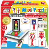 Puzzle-uri bulgărești cu semne rutiere, vorbitoare și narative, pentru cei mici, cu dimensiuni 10x5, total 48 de piese, 24 de modele a câte 2 piese, cu realitate augmentată 20x17x4, în 16 limbi, din spumă Eva.