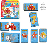 Puzzle-uri bulgărești cu animale marine, vorbitoare și narative, pentru cei mici, cu dimensiuni 10x5, total 48 de piese, 24 de modele a câte 2 piese, cu realitate augmentată 20x17x4, în 16 limbi, din spumă EVA