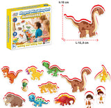 Joc magnetic cu dinozauri, vorbind și povestind în bulgară, cu dimensiuni de aproximativ 10x5, total 12 el. Cu realitate augmentată 20x17x4 în 16 limbi din spumă EVA