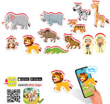 Joc magnetic bulgar cu animale africane, cu dimensiuni de aproximativ 10x5, total 12 el. Cu realitate augmentată 20x17x4 în 16 limbi, fabricat din spumă EVA.