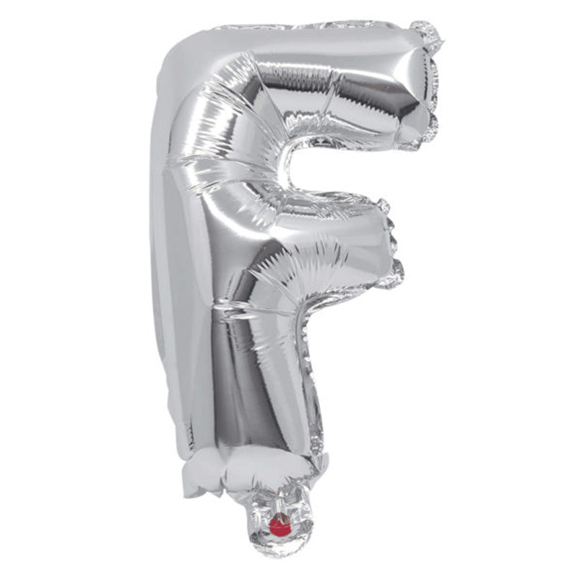 Balon folie litera F argintiu