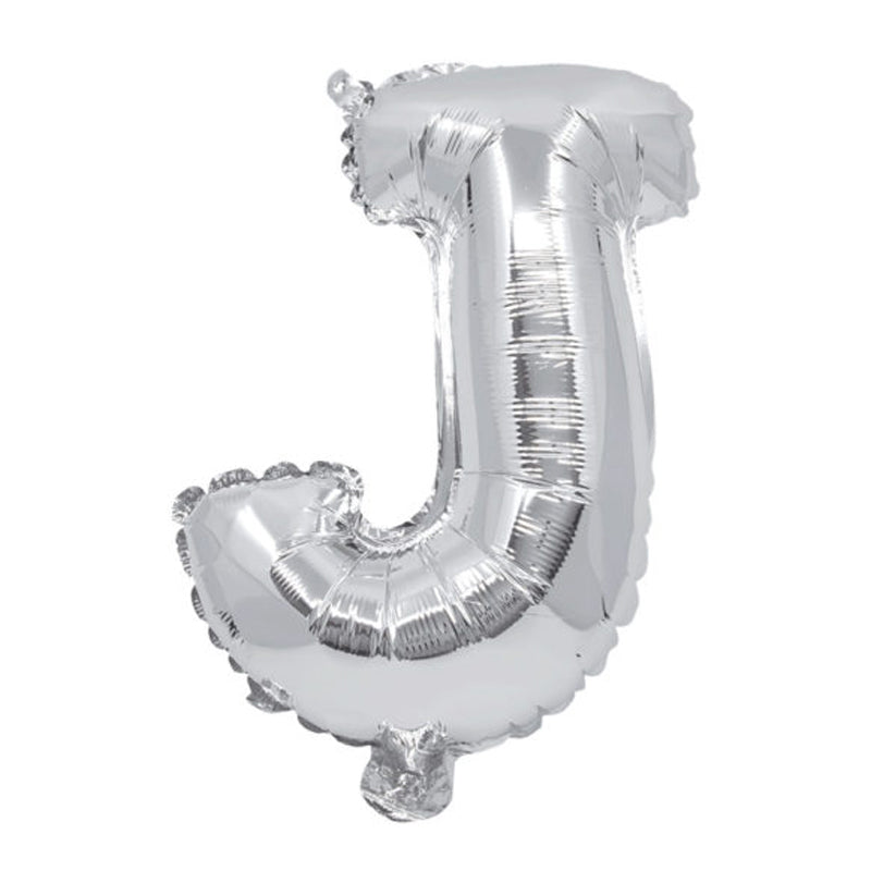 Balon folie litera J argintiu