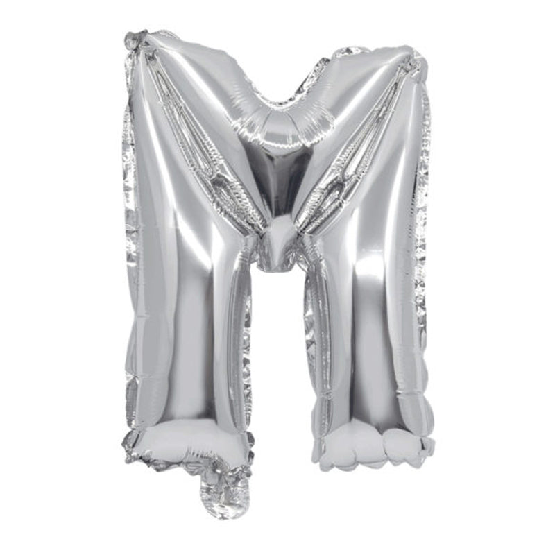 Balon folie litera M argintiu