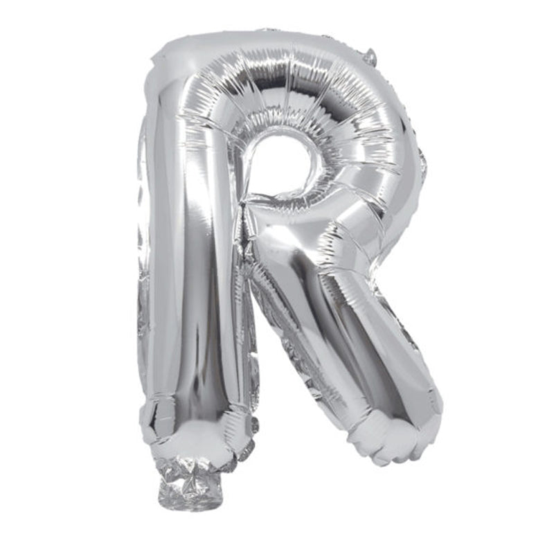 Balon folie litera R argintiu