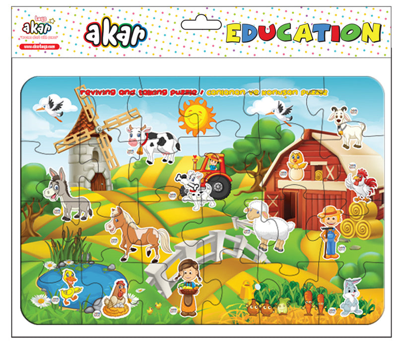 Puzzle bulgar cu tematică vorbitoare și narativă, 24 de piese, dimensiuni 32x22, cu realitate augmentată în 16 limbi, fabricat din spumă EVA