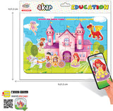 Puzzle vorbitor și narativ prințese bulgare, 24 de piese, cu dimensiuni 32x22, cu realitate augmentată în 16 limbi, din spumă Eva