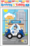 Puzzle cu mașină de poliție bulgară, vorbire și narațiune, 6 el., cu dimensiuni 16x12, cu realitate adăugată în 16 limbi din spumă EVA