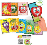 Puzzle Chereshki cu 6 piese, dimensiuni 16x12, cu realitate augmentată în 16 limbi, realizat din spumă EVA, pentru vorbire și narațiune în limba bulgară