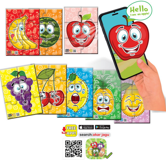 Puzzle Chereshki cu 6 piese, dimensiuni 16x12, cu realitate augmentată în 16 limbi, realizat din spumă EVA, pentru vorbire și narațiune în limba bulgară