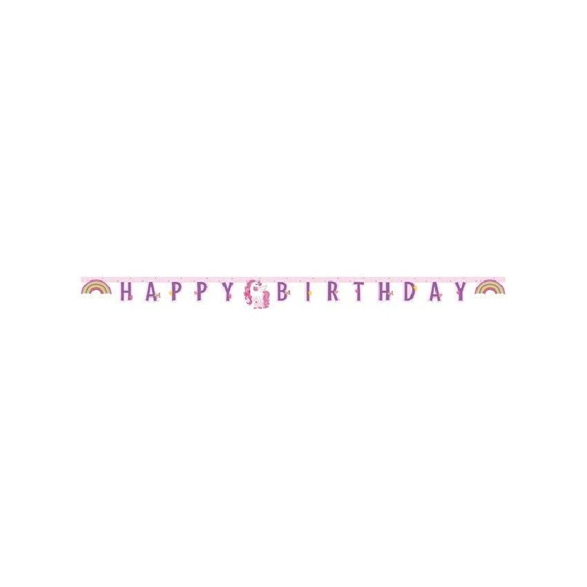 93763 Банер Happy Birthday Unicorn Rainbow --- BebeMama