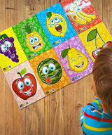 Puzzle-uri cu fructe și cuvinte în limba bulgară pentru cei mici, 6 piese cu dimensiuni 13x55, total 48 de piese, 8 modele cu realitate augmentată 26x21x7 în 16 limbi din spumă EVA