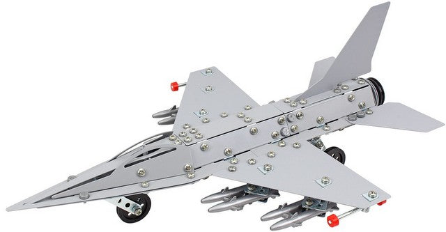 Constructor metalic 49X30X5 cu șuruburi și piulițe, unelte pentru fabricarea pieselor F-16 Stealth Fighter 430 cu suport pe Youtube