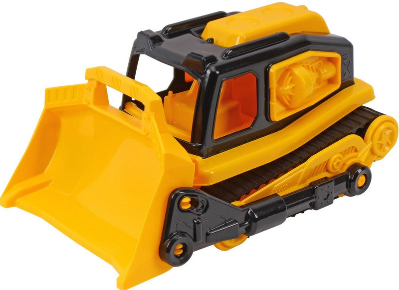Buldozer cu șenile de cauciuc galbene 31x21x15 cm