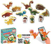 Joc de narațiune cu dinozauri în bulgară, cu realitate augmentată 20X20X7, în 16 limbi