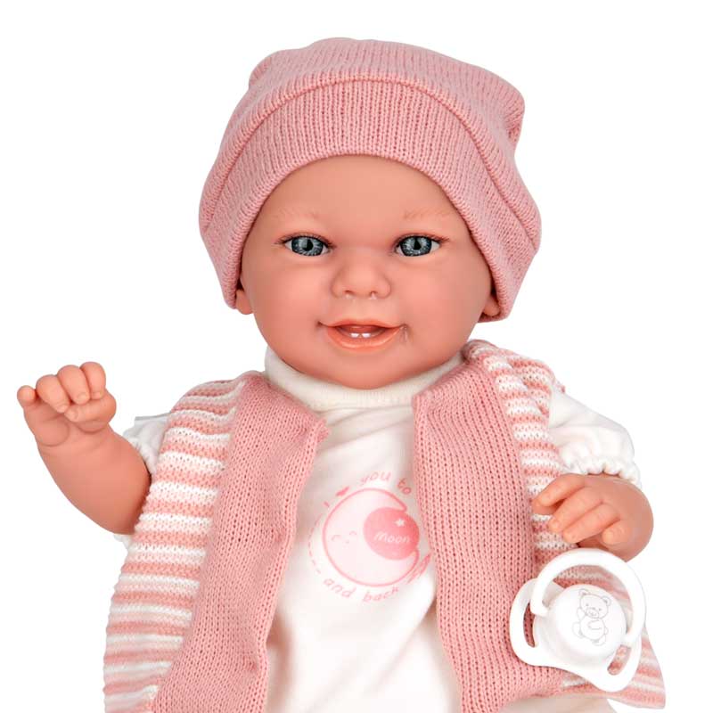 Păpușă Sophie care râde, roz pal, greutate reală - 35 cm