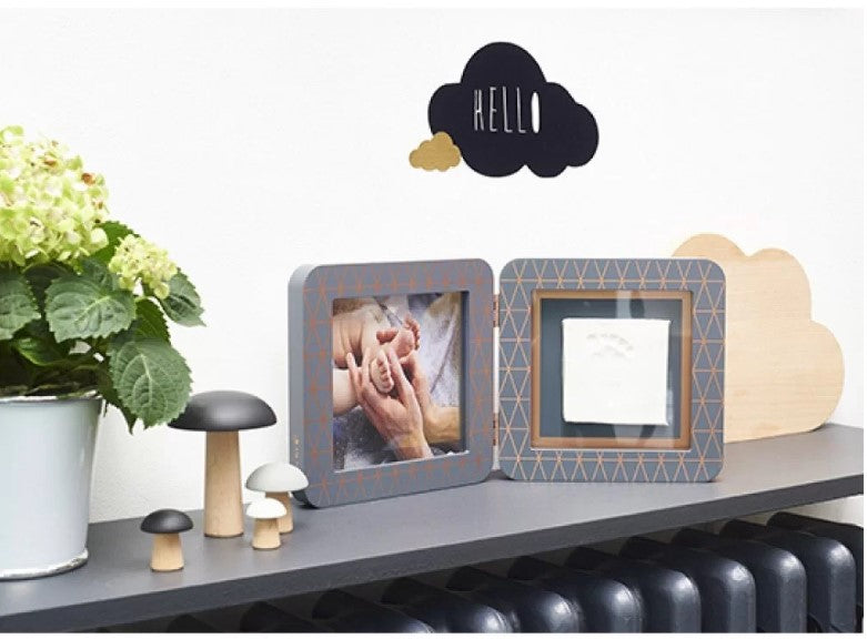 Отпечатък - Baby Art Print Квадратен /Сива+Декор Рамка/ --- BebeMama