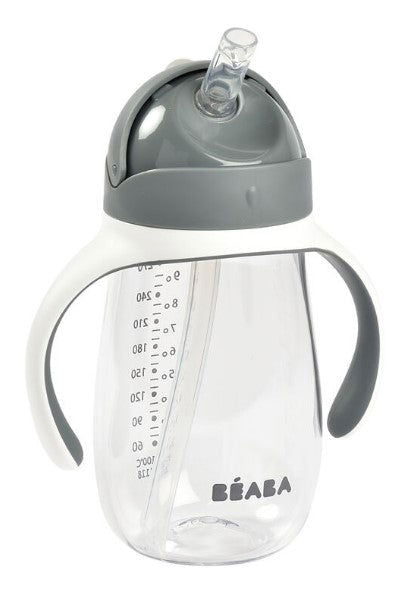 Beaba Неразливаща Чашка Със Сламка 300 Мл – Gris Minéral --- BebeMama