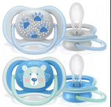 Philips Avent Залъгалки - Ultra Air + Стерил. Кутия (6-18М) Момче_X000D_ Декор Лапи/Мече --- BebeMama
